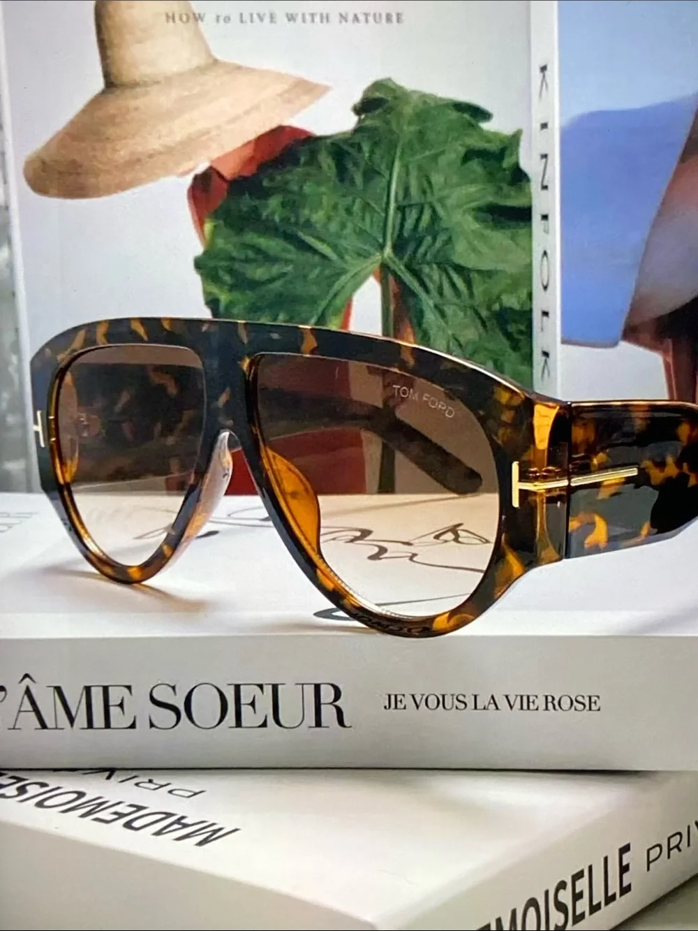 Tom Ford Tortoiseshell Sunglasses with Brown Gradient Lenses